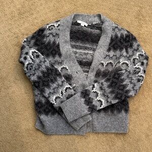 Vince Gray and Black Patterned Cardigan
